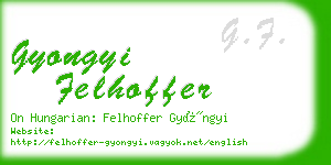 gyongyi felhoffer business card
